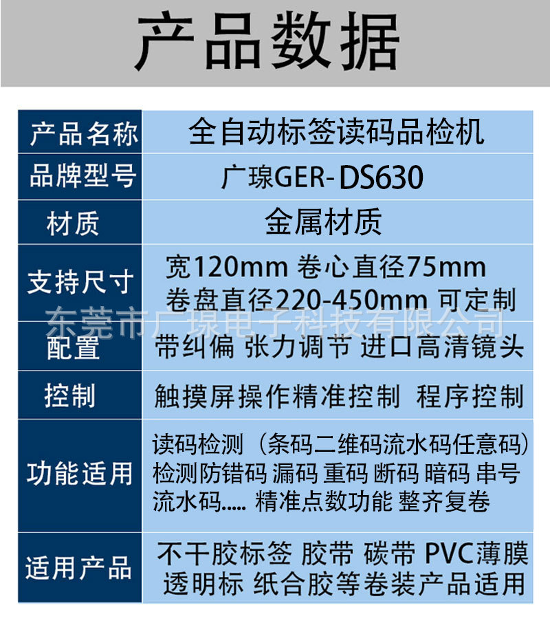 标签读码机配置表