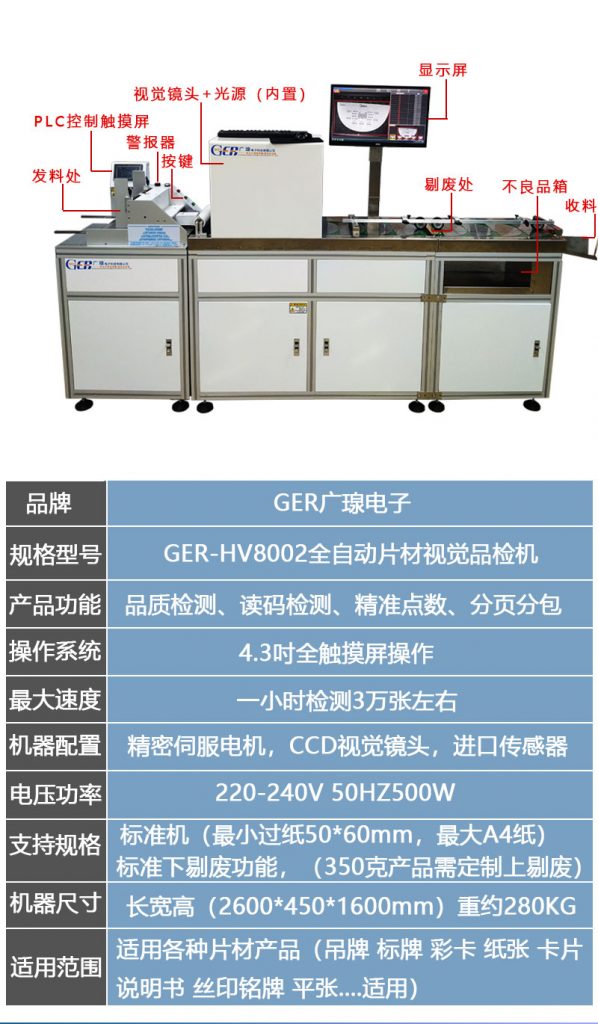 品检机结构及功能参数